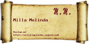 Milla Melinda névjegykártya